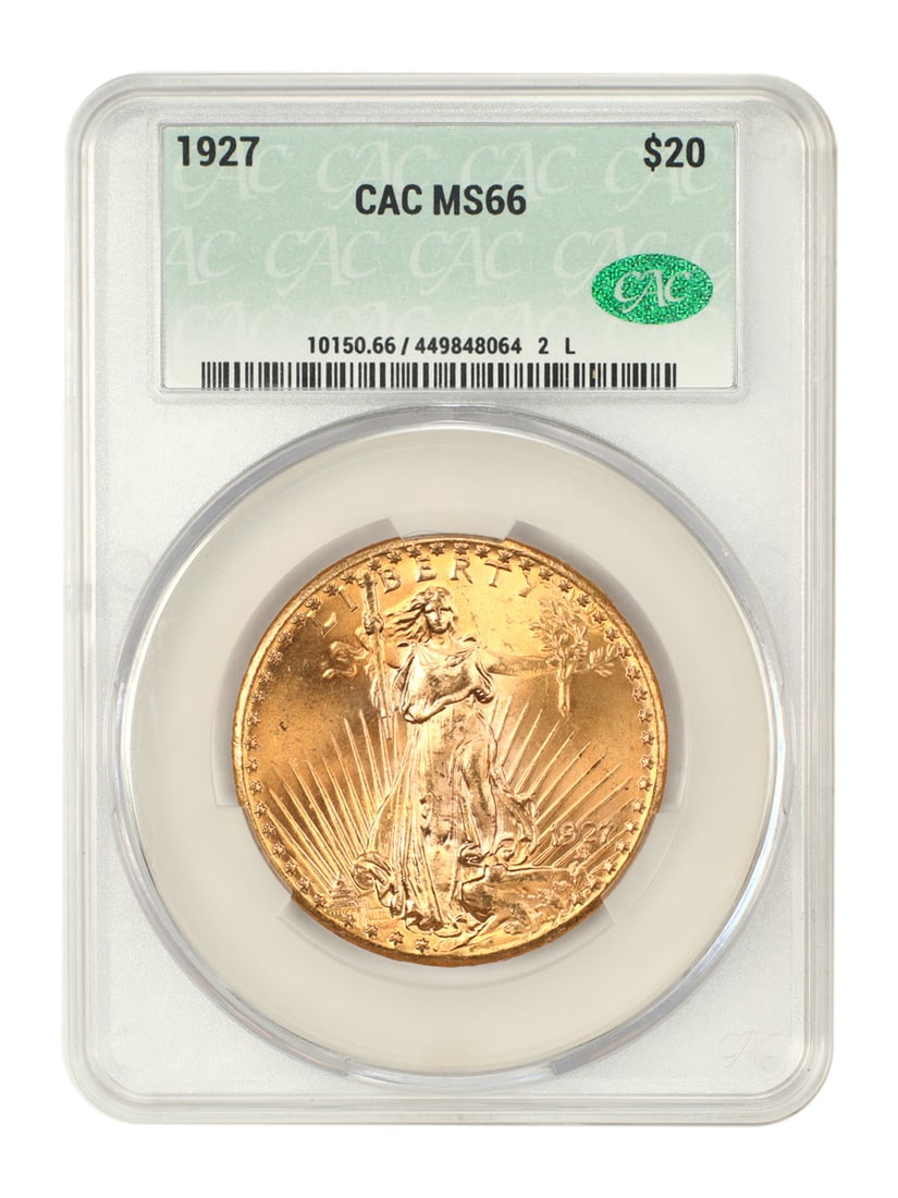 1927 Saint Gaudens $20 Gold Coin CACG Certified MS66 (1 of 4)