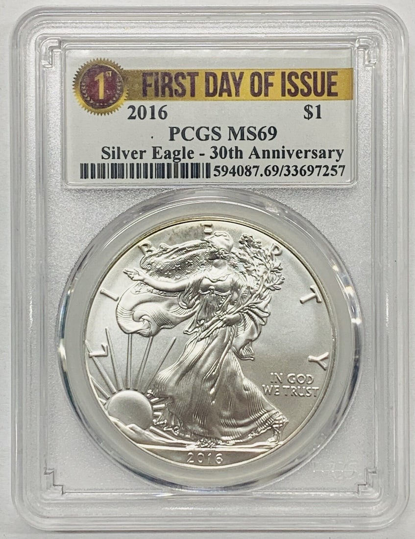 2016 American Silver Eagle $1 Coin PCGS MS 69 FDOI Label (1 of 2)