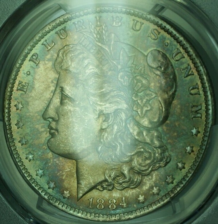 1884-O Morgan Silver Dollar PCGS MS-64 Incredible Toning Color (1 of 4)