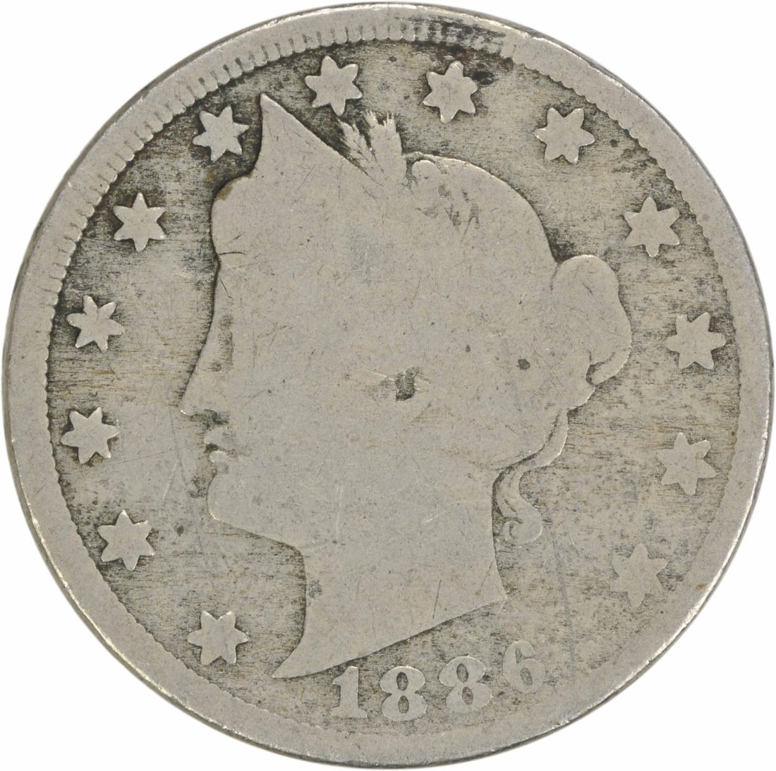 1886 Liberty Nickel 5C AG Uncertified Philadelphia Mint (1 of 2)