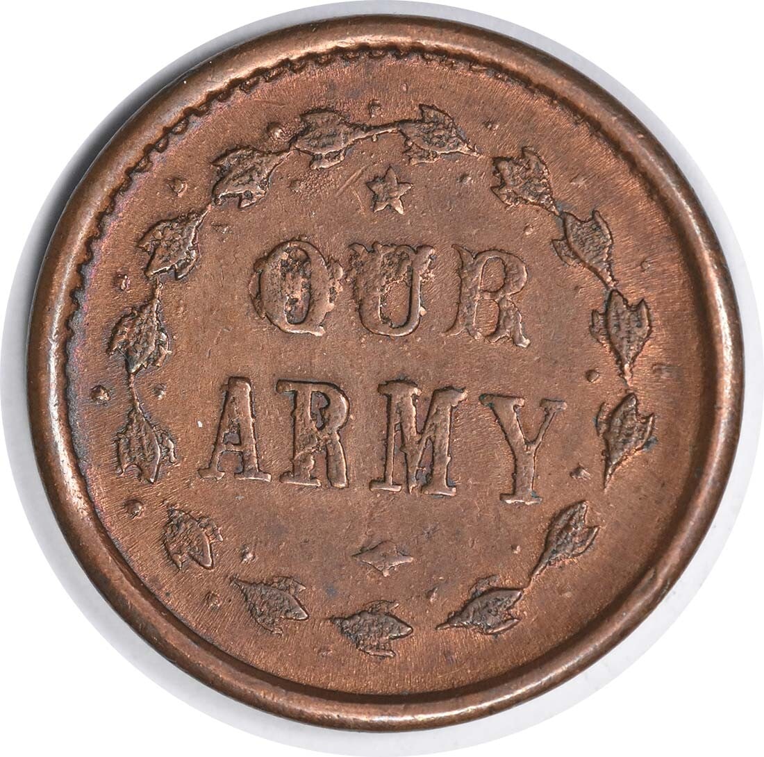 1863 Civil War Copper Token Patriotic Design Uncertified #905 (1 of 2)