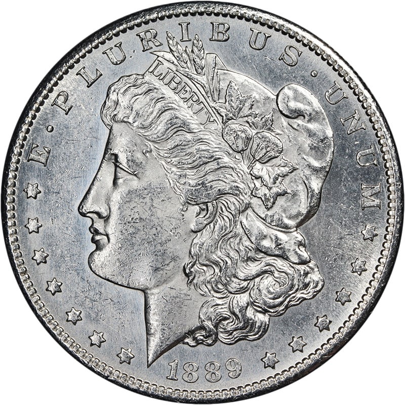 Uncirculated 1889-S Silver Morgan Dollar BU Plus San Francisco Mint: Uncirculated 1889-S Silver Morgan Dollar BU Plus San Francisco Mint This 1889-S Morgan Silver Dollar is uncirculated and features bright white surfaces with great luster and a sharp strike. The coin d