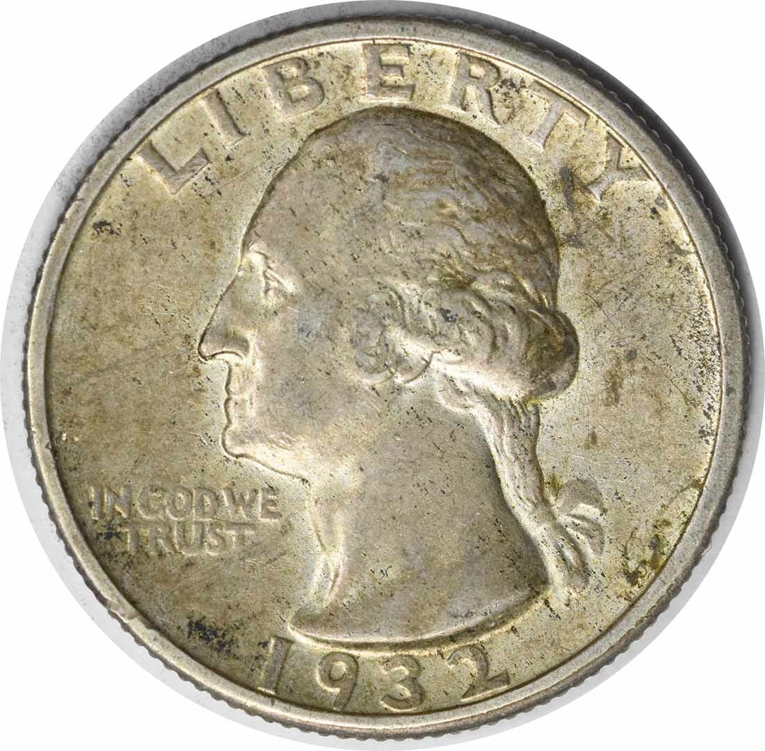 1932-S Washington Quarter 90% Silver AU Uncertified Coin (1 of 2)