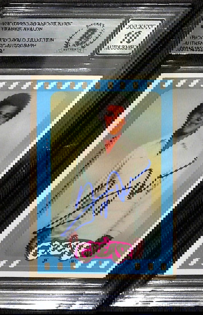 Frankie Avalon Autographed 1978 Topps Grease Stickers #9 Beckett Grade 10 (1 of 1)