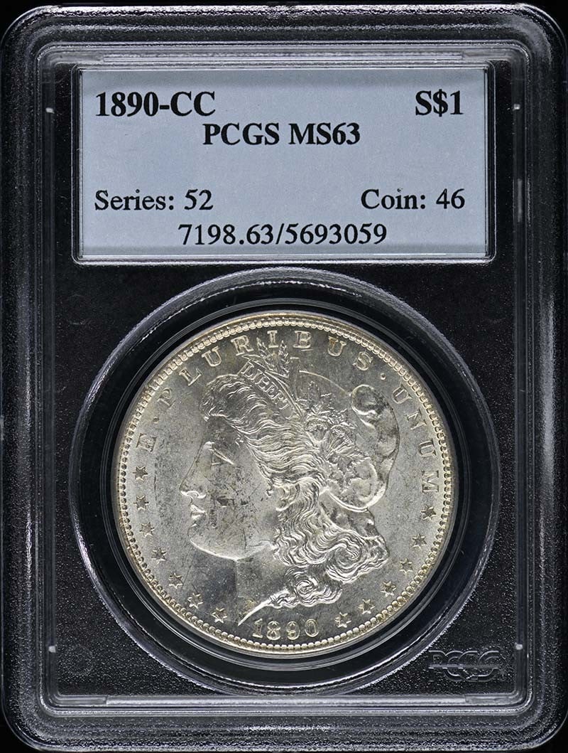 1890-CC Morgan Dollar PCGS MS63 Uncirculated Coin (1 of 2)