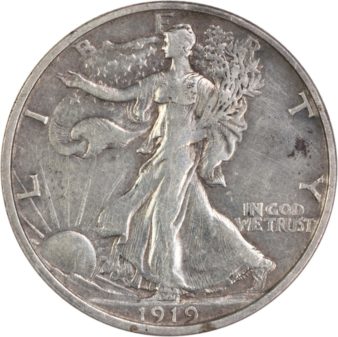 1919-D Walking Liberty Half Dollar 90% Silver Uncertified (1 of 2)