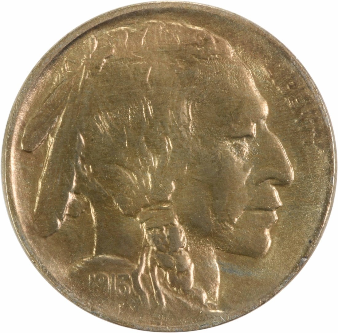 1913 Buffalo Nickel Type 1 Choice BU+ Copper Uncertified Coin (1 of 2)