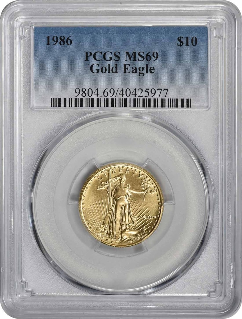 1986 $10 American Gold Eagle MS69 PCGS U.S. Mint Coin (1 of 2)
