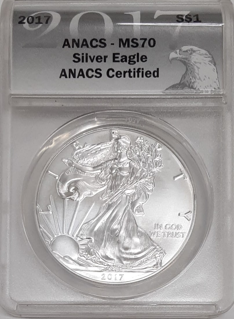 2017 American Silver Eagle $1 Coin ANACS MS-70 1 Oz .999 Fine Silver (1 of 2)