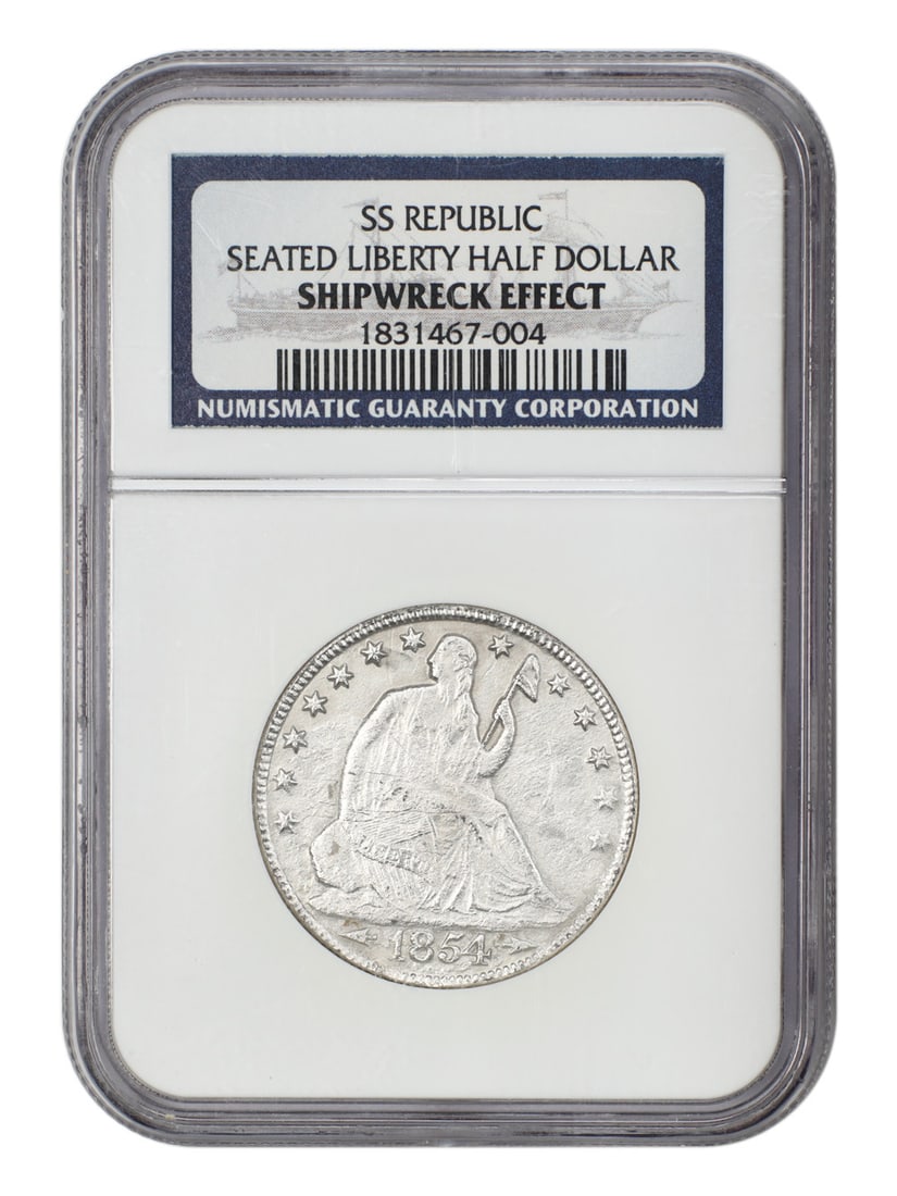 1854-O Liberty Seated Half Dollar NGC Shipwreck Effect S.S. Republic (1 of 4)