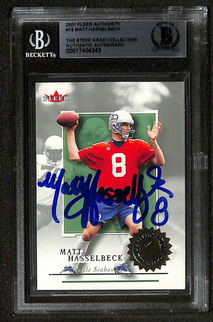 Matt Hasselbeck Signed 2001 Fleer Authority #72 Card Beckett Authenticated (1 of 1)