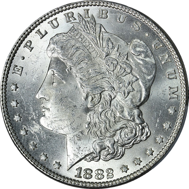 1882-P Morgan Silver Dollar PCGS MS63 Blast White Coin (1 of 4)