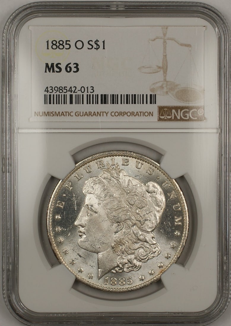 1885-O NGC MS63 Morgan Silver Dollar Uncirculated Coin (1 of 1)