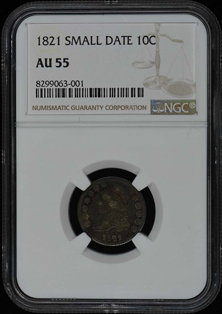 1821 NGC AU55 Capped Bust Dime Philadelphia Mint (1 of 4)