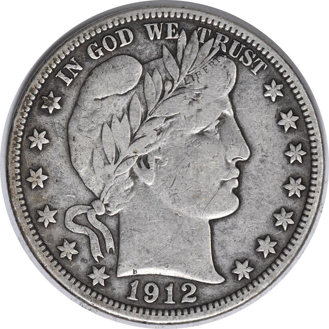 1912-D Barber Silver Half Dollar VF Uncertified 50C Denver Coin (1 of 2)
