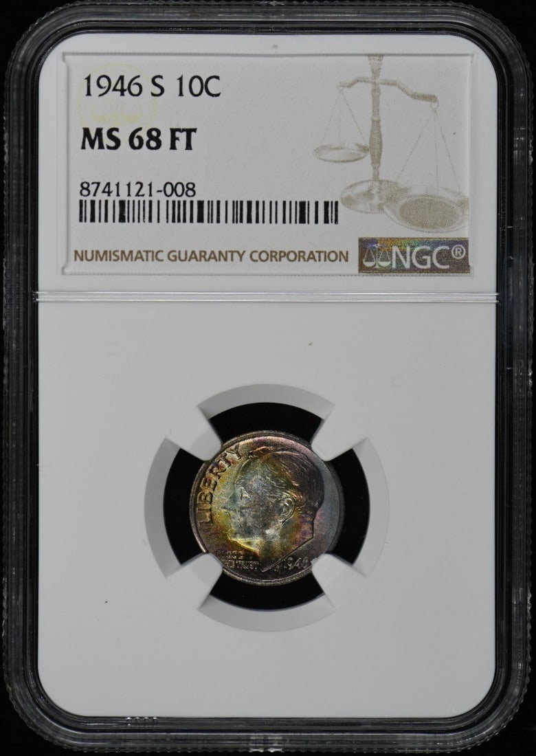 1946-S Roosevelt Dime Silver NGC MS68FT Uncirculated Coin (1 of 2)