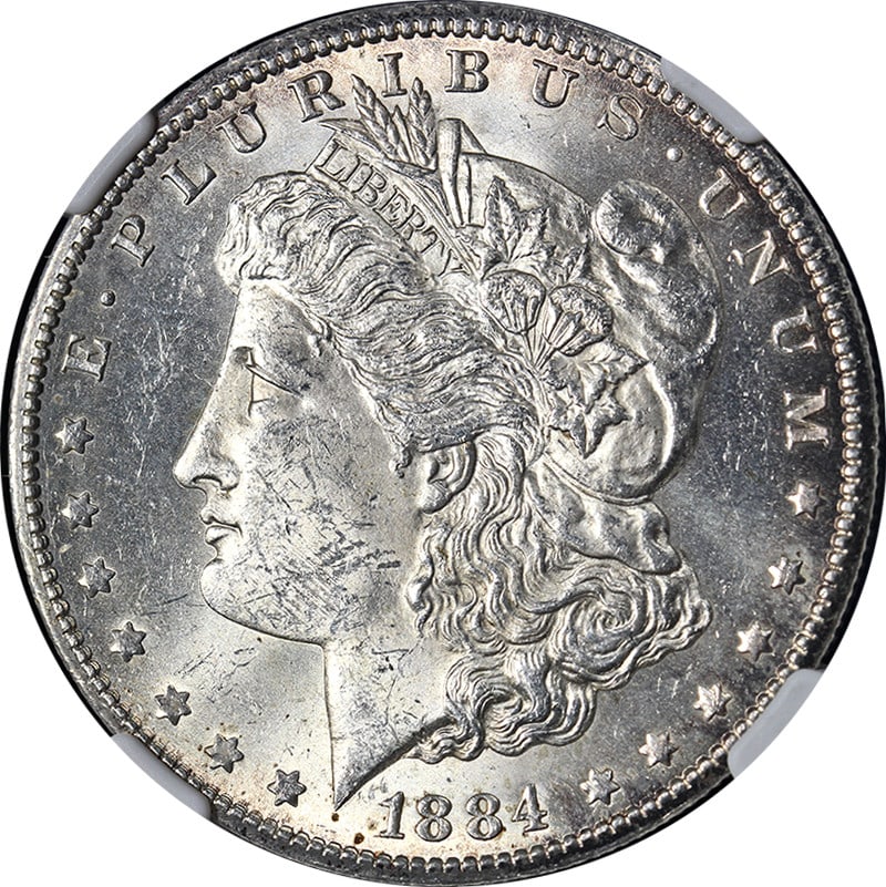 1884-CC Morgan Silver Dollar NGC MS62 Uncirculated Stunning Luster (1 of 4)