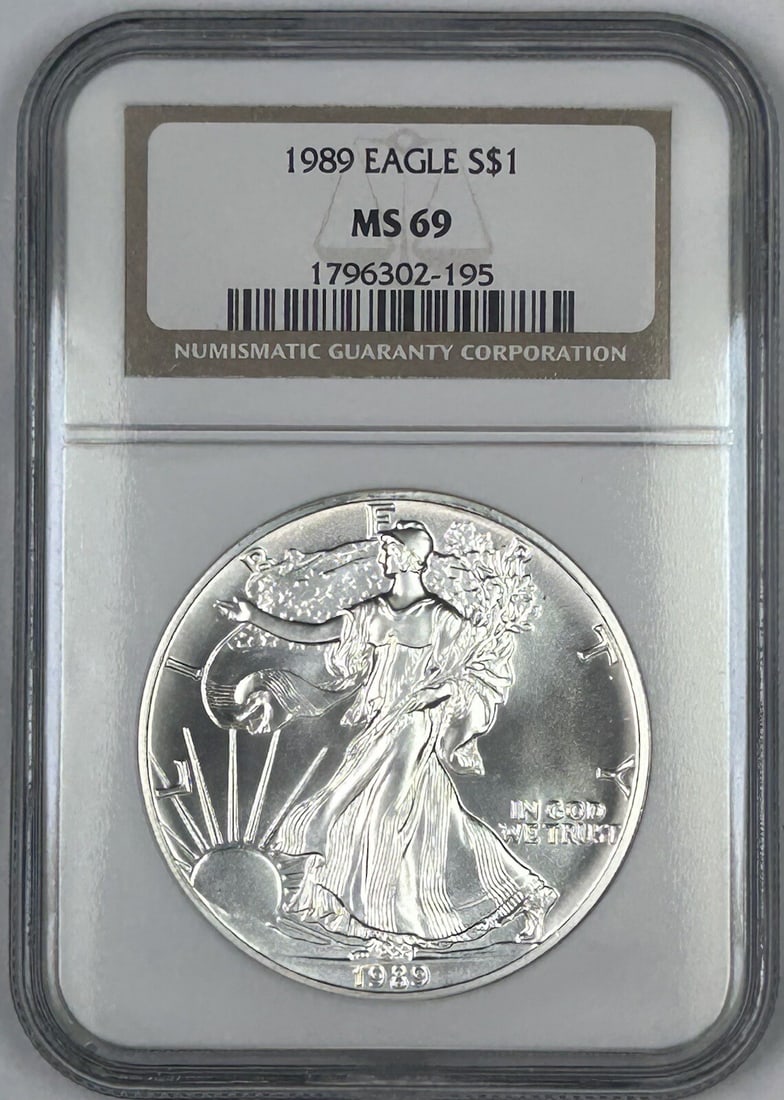 1989 American Silver Eagle Coin NGC MS 69 Uncirculated (1 of 2)