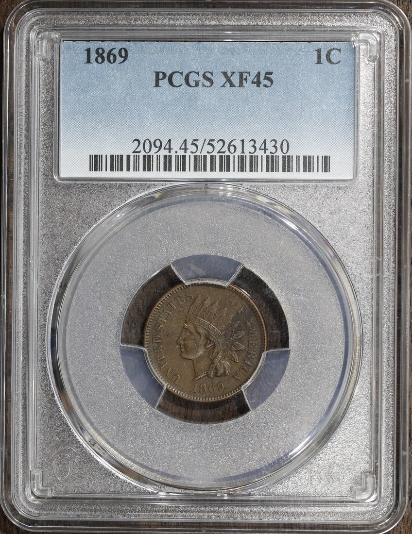 1869 Indian Head Cent XF45 PCGS Certified Better Date (1 of 4)