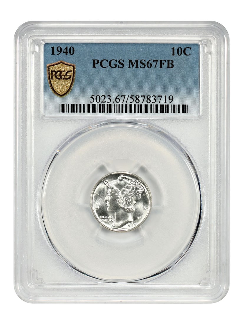 PCGS MS67FB 1940 Philadelphia Mercury Dime 10 Cent Uncirculated Coin (1 of 4)