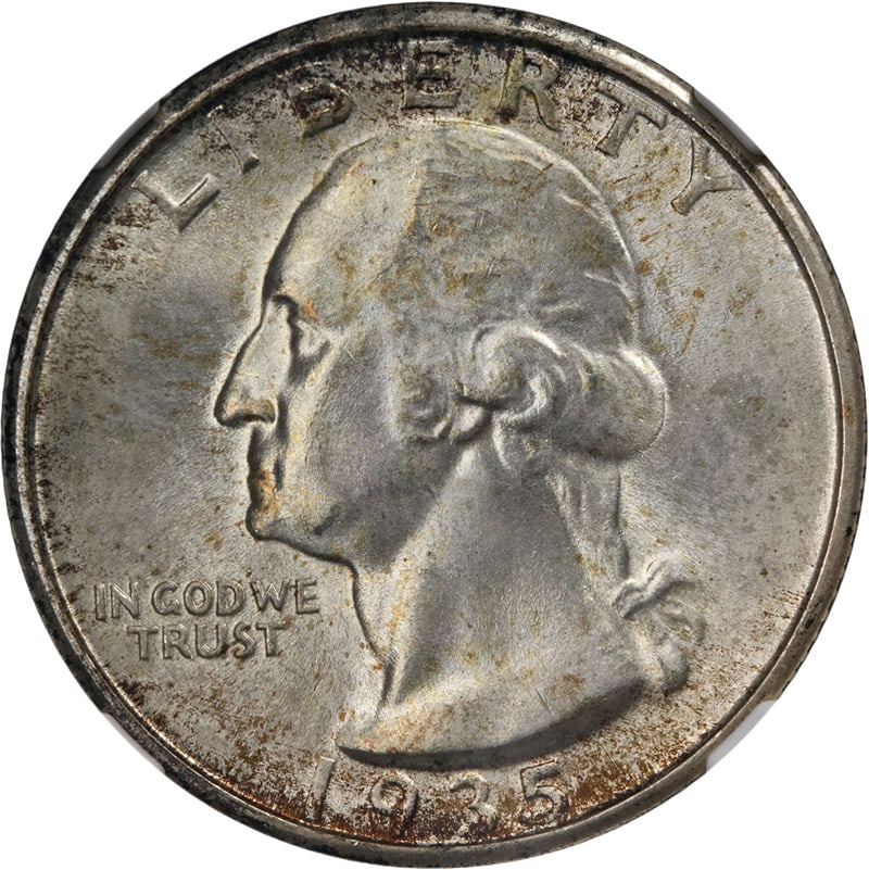 1935-P Washington Quarter NGC MS67 CAC Sticker Silver Coin (1 of 4)