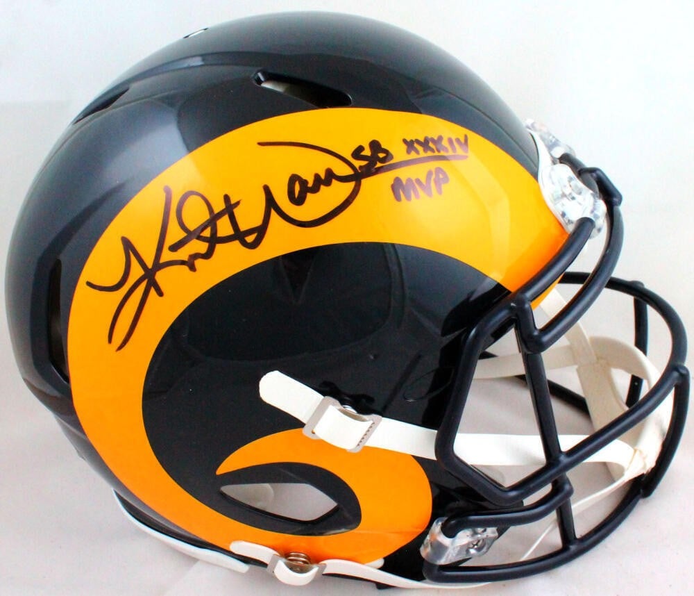 Kurt Warner Signed St. Louis Rams Full Size Helmet Beckett Authenticated (1 of 5)