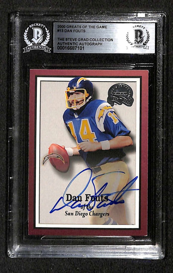 Dan Fouts Signed San Diego Chargers 2000 Greats Trading Card Beckett Authenticated (1 of 1)