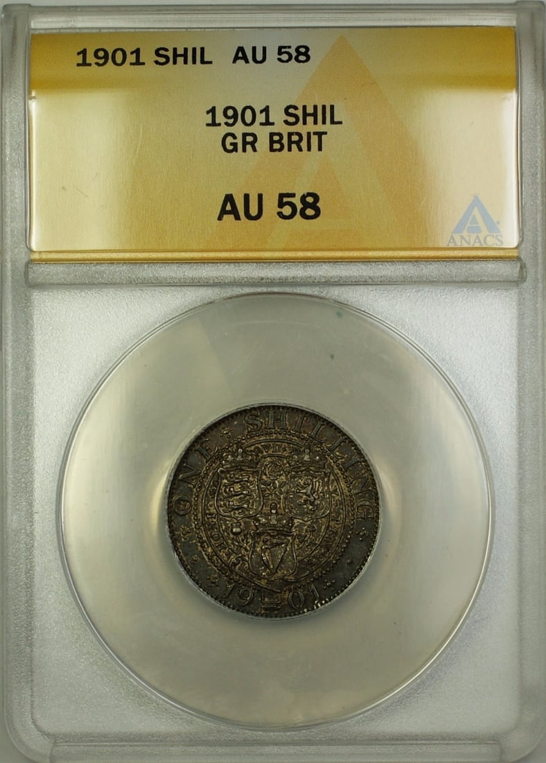1901 Great Britain 1 Shilling Silver Coin ANACS AU58 (1 of 2)