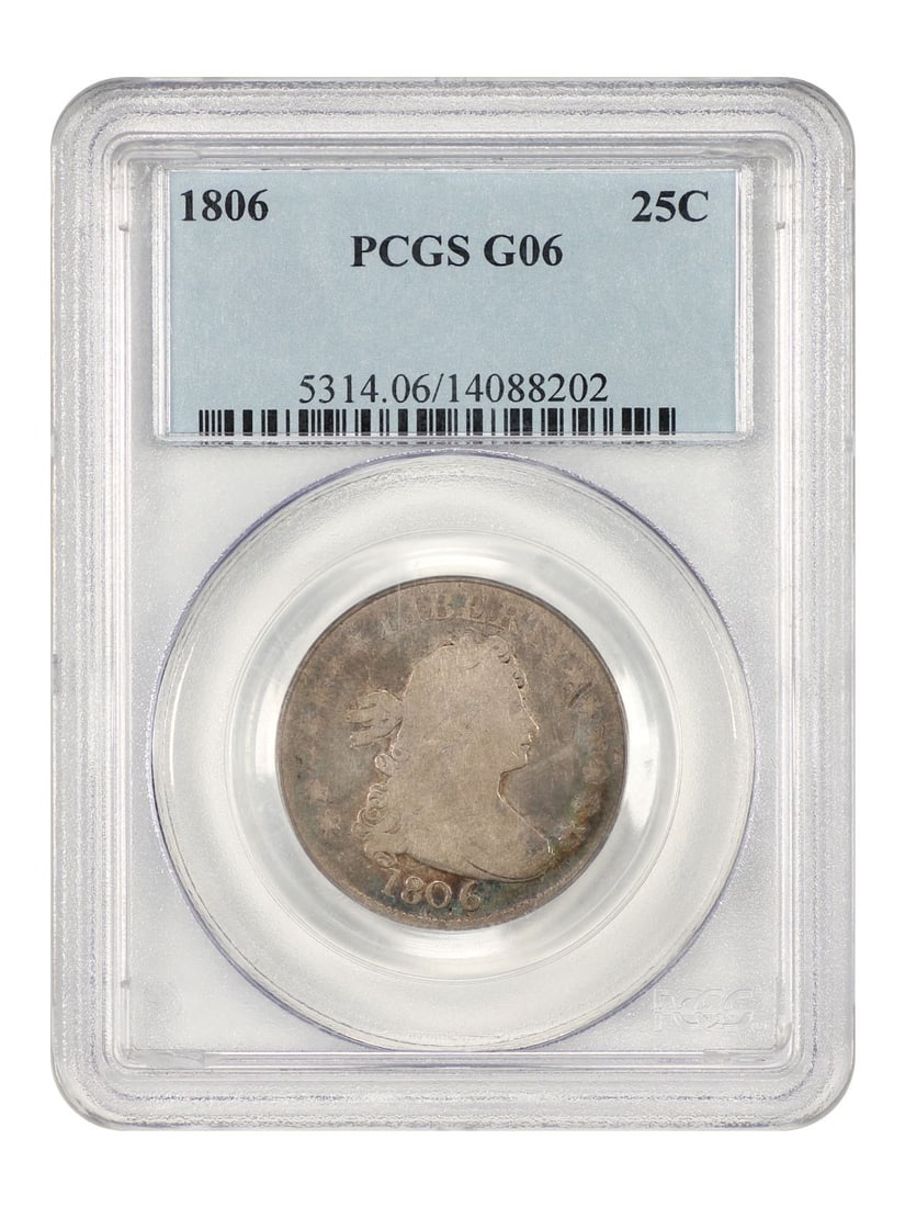 PCGS Graded 1806 Draped Bust Quarter 25C Early American Coin (1 of 4)