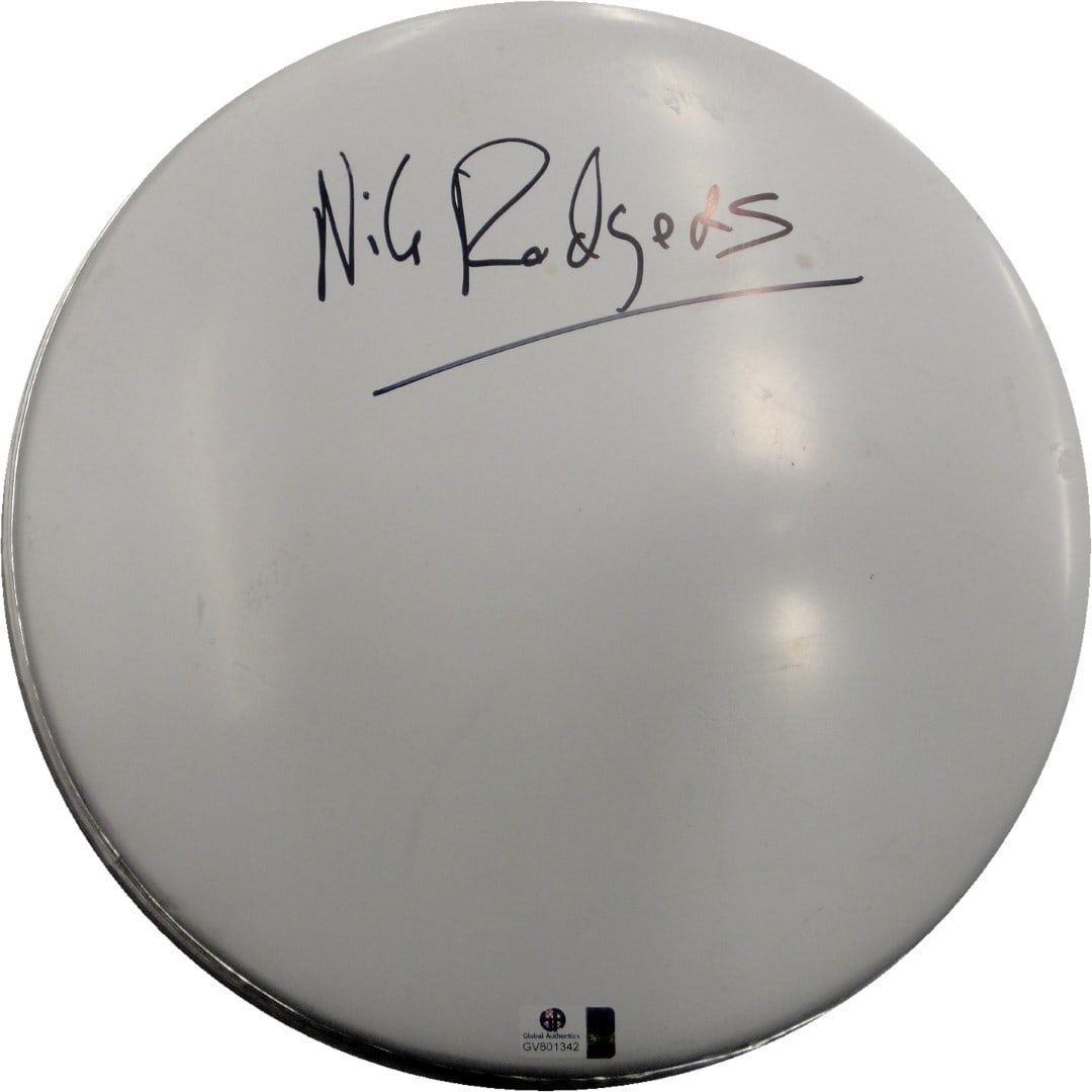 Nile Rodgers Signed 10 Inch Drumhead Authenticated by Global Authentics (1 of 2)