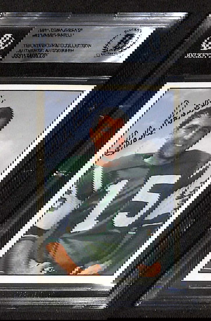 Babe Parilli Signed 1981 TCMA Greats #42 Football Card Beckett Authenticated (1 of 1)