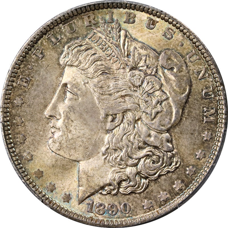 1890-P Morgan Silver Dollar PCGS MS63 with Unique Toning (1 of 4)