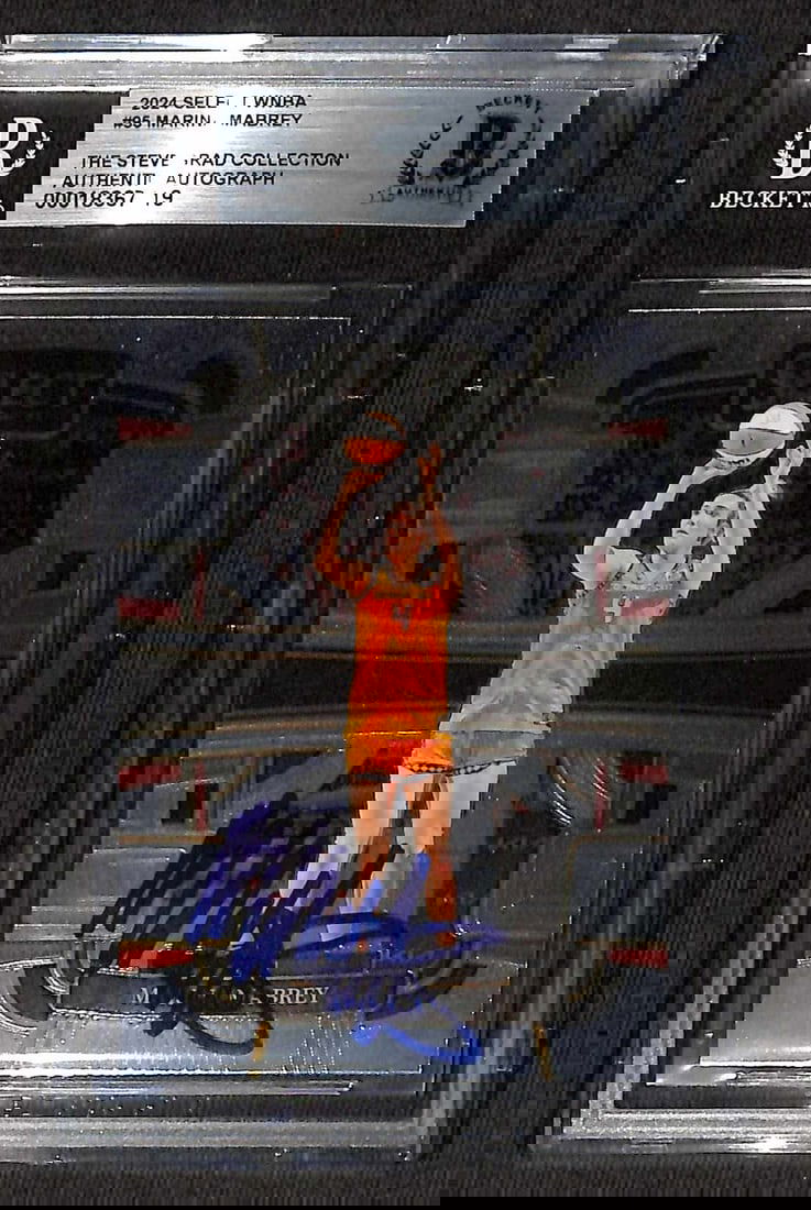 Marina Mabrey 2024 Select WNBA #95 Signed Trading Card Beckett Authenticated: Marina Mabrey 2024 Select WNBA #95 Signed Trading Card Beckett Authenticated This 2024 Select WNBA #95 trading card features the autograph of Marina Mabrey, a standout guard for the Chicago Sky. Signe