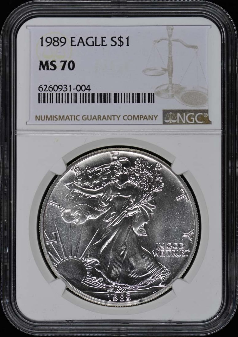 1989 Silver Eagle S$1 NGC MS70 Uncirculated Philadelphia Mint (1 of 2)