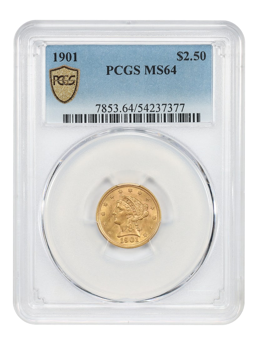 PCGS MS64 1901 Liberty Head Gold Quarter Eagle from Philadelphia (1 of 4)
