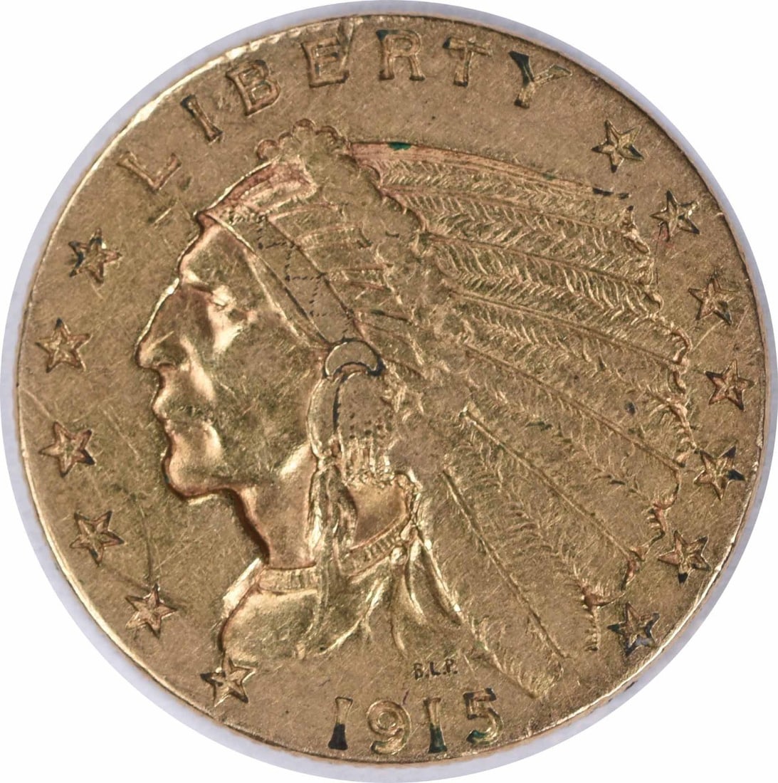 1915 Gold Indian $2.50 Coin by Bela Lyon Pratt Uncertified (1 of 2)