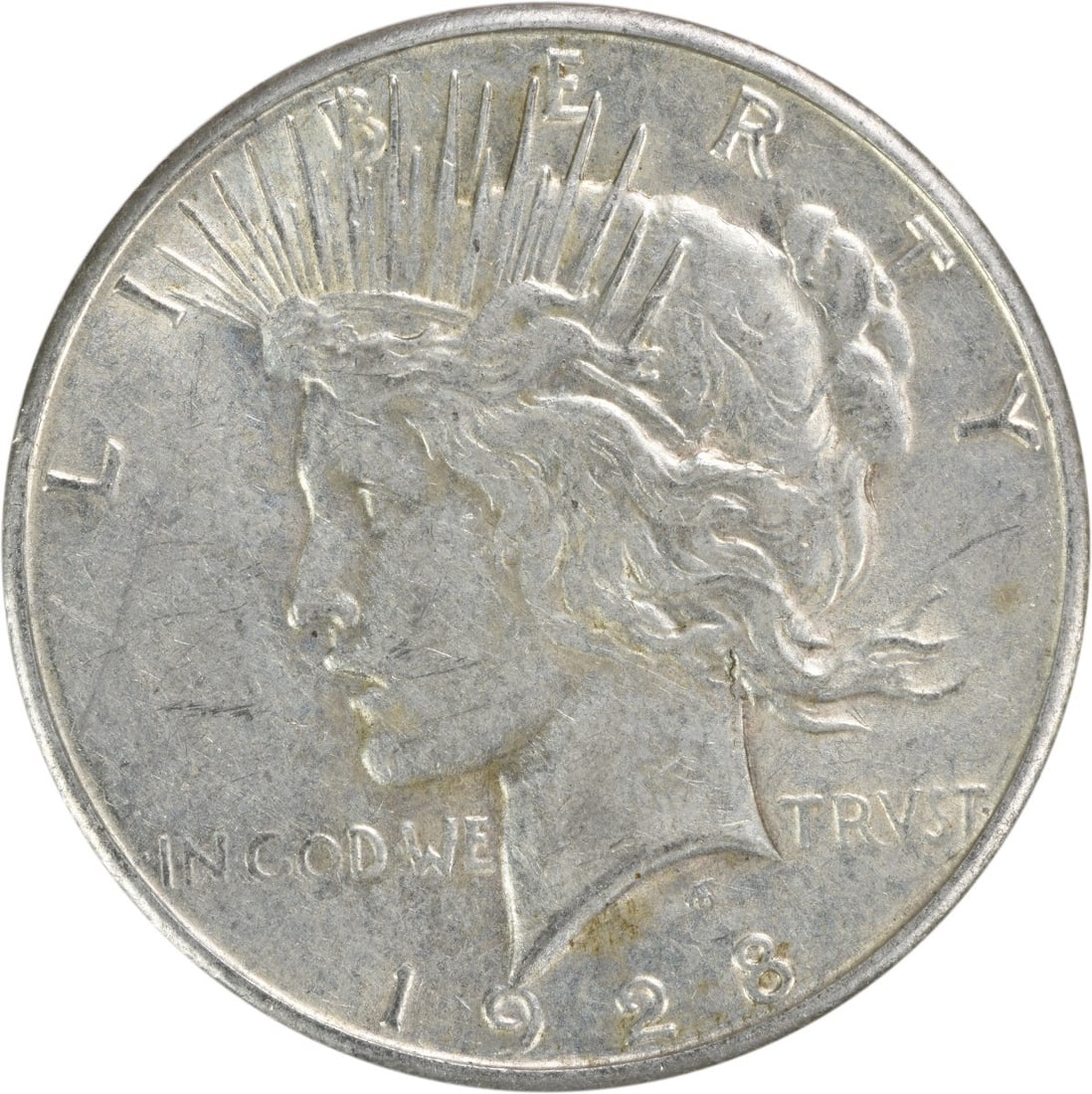 1928-S Peace Silver Dollar 90% Silver EF Uncertified Coin (1 of 2)