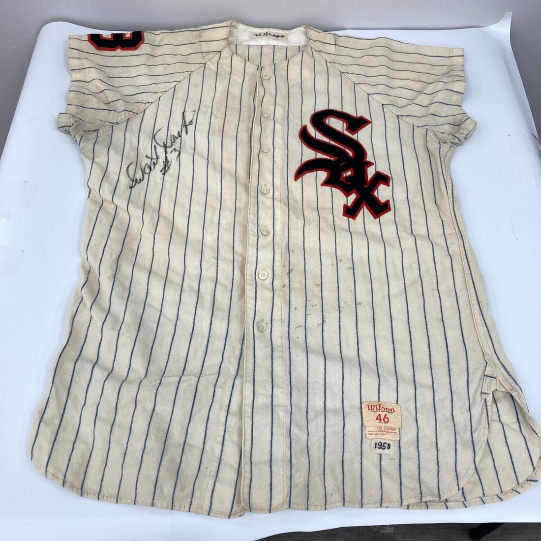 1958 Walt Dropo Signed Game Used Chicago White Sox Jersey MEARS Authenticated (1 of 14)