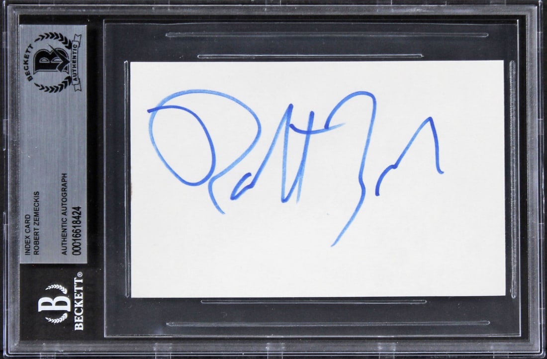 Robert Zemeckis Signed Back To The Future 3x5 Index Card BAS Authenticated: Robert Zemeckis Signed Back To The Future 3x5 Index Card BAS Authenticated This is an authentic autographed 3x5 index card personally signed by Robert Zemeckis, the acclaimed director of "Back to the