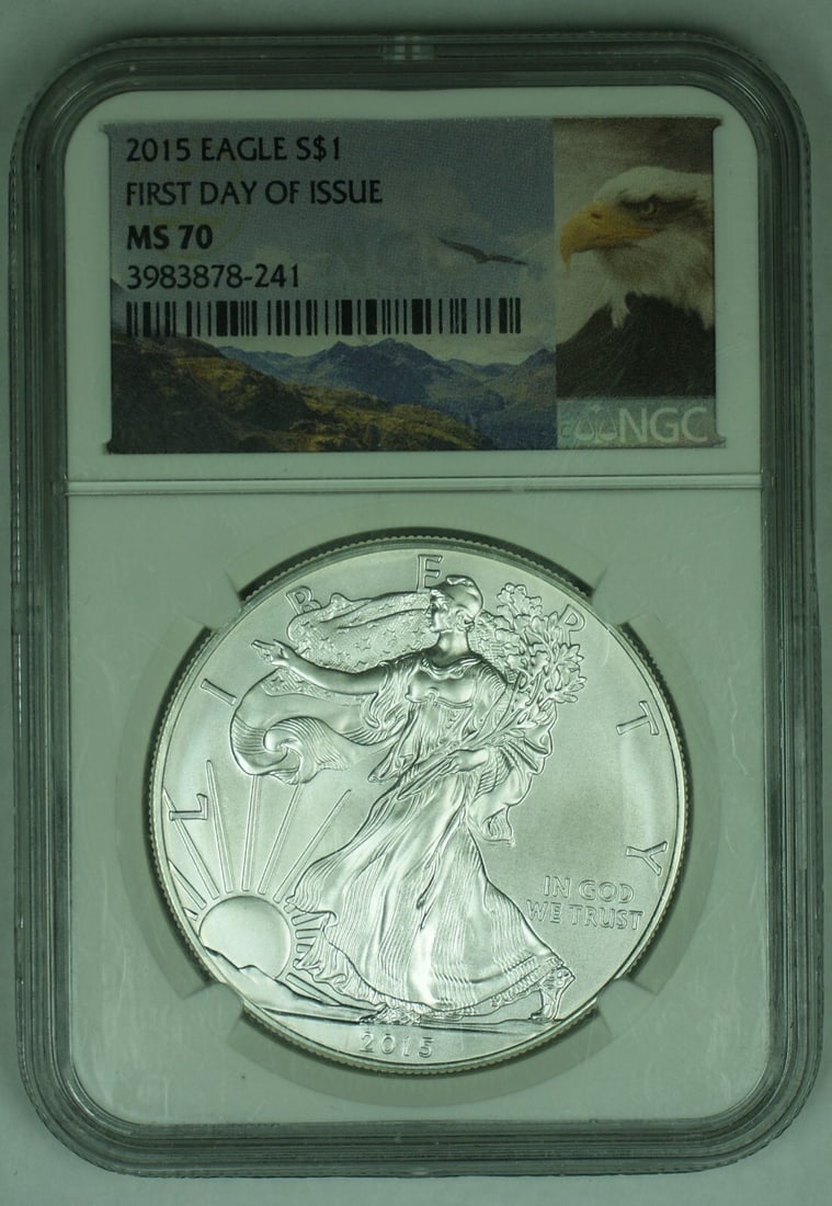 2015 American Silver Eagle $1 Coin NGC MS 70 FDOI (1 of 2)