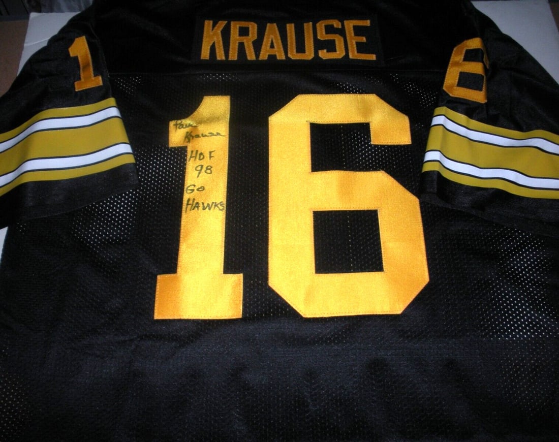 Paul Krause Signed Iowa Hawkeyes Jersey with COA (1 of 2)
