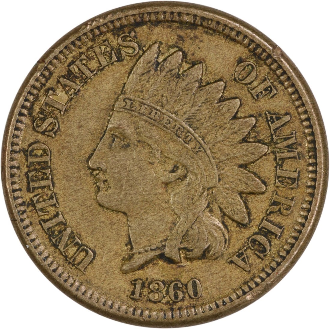 1860 Indian Head Cent EF Uncertified Philadelphia Mint Coin (1 of 2)
