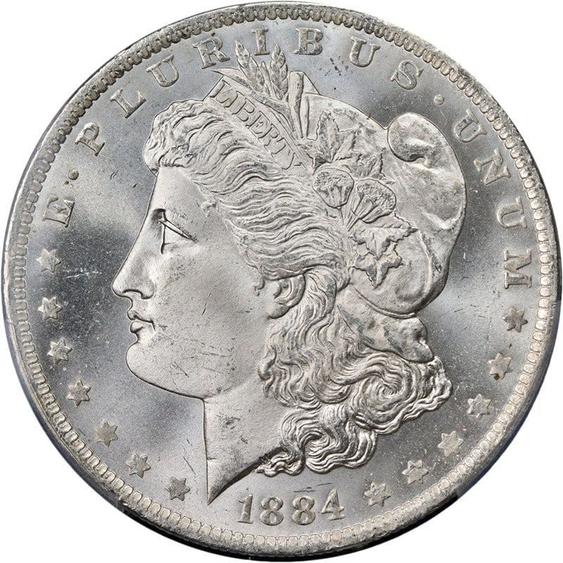 1884-O Morgan Silver Dollar PCGS MS66 Stunning Luster Strong Strike: 1884-O Morgan Silver Dollar PCGS MS66 Stunning Luster Strong Strike This stunning 1884-O Morgan Silver Dollar, graded PCGS MS66, showcases superb eye appeal with exceptional luster and a strong strike