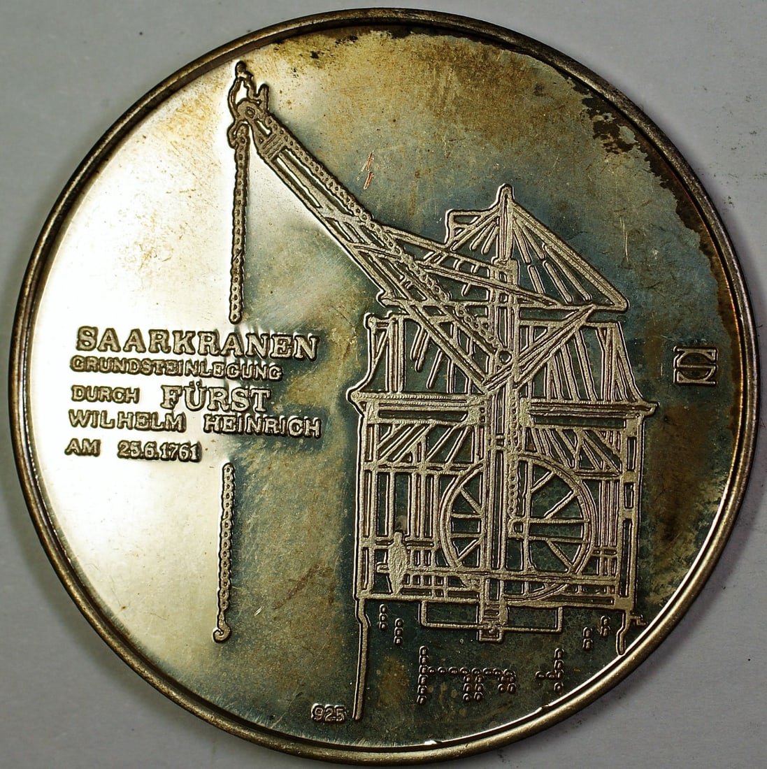 1975 Gem Proof Saarkranen Silver Taler Medal Uncirculated Stunning Toning: 1975 Gem Proof Saarkranen Silver Taler Medal Uncirculated Stunning Toning This exquisite 1975 Gem Proof Saarkranen German Taler Silver Medal boasts a beautiful toning that enhances its appeal. Struck