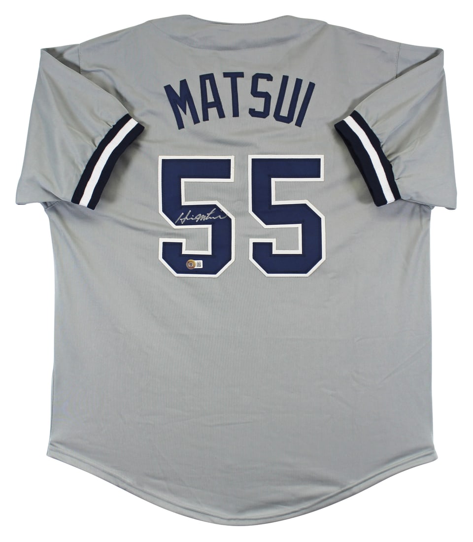 Hideki Matsui Signed Grey Pro Style Jersey BAS Authenticated Yankees: Hideki Matsui Signed Grey Pro Style Jersey BAS Authenticated Yankees Celebrate the legacy of baseball with this authentic autographed grey pro-style jersey from Hideki Matsui, a celebrated player of t