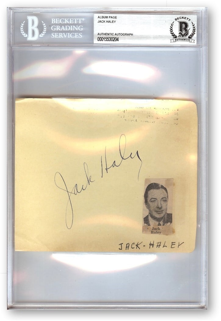 Jack Haley Signed Album Page Wizard of Oz Tin Man Beckett Authenticated (1 of 1)