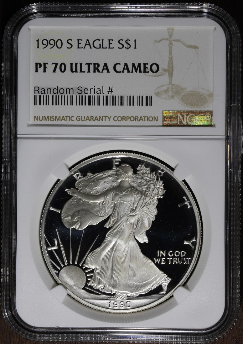1990-S Proof Silver Eagle $1 NGC PF70 Ultra Cameo (1 of 2)