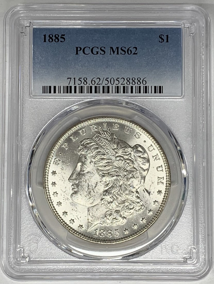 1885 Morgan Silver Dollar PCGS MS 62 Uncirculated Coin (1 of 2)