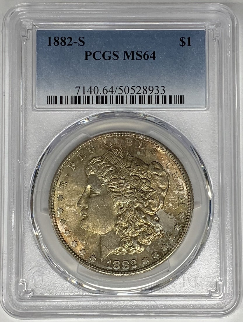1882-S Morgan Silver Dollar Toned PCGS MS 64 Uncirculated (1 of 2)
