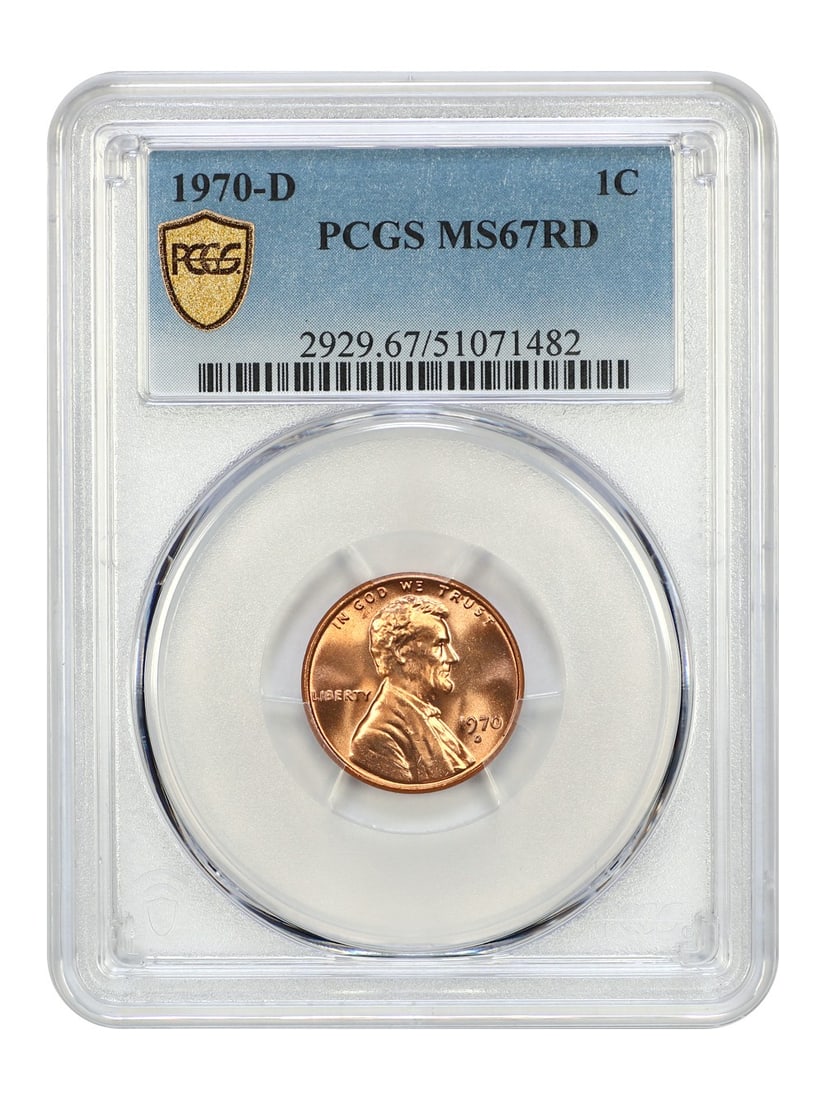 PCGS MS67RD 1970-D Lincoln Cent Red Uncirculated 1C (1 of 4)